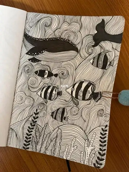 针管笔海底世界