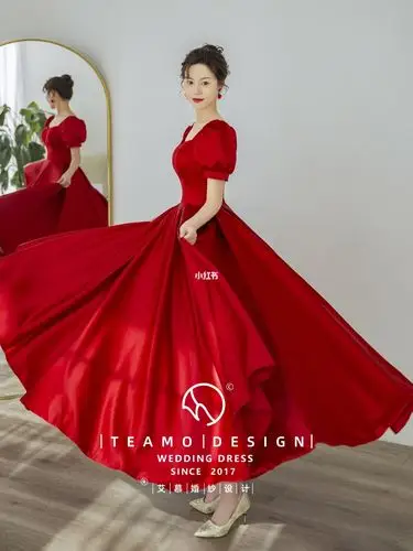 迪丽热巴同款红色战袍99银川婚纱_婚纱_礼服_迪丽热巴_婚姻_设计