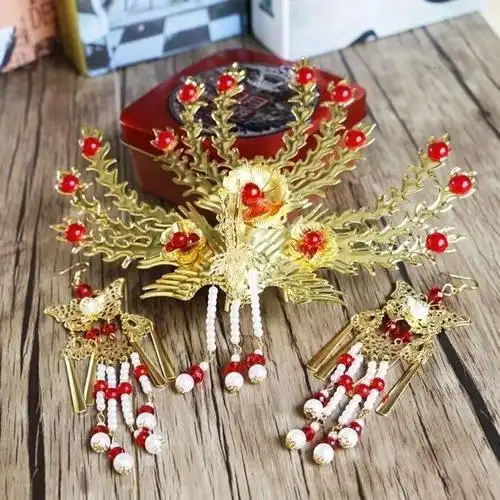 发簪头饰古代皇后娘娘发饰品汉服新娘步摇全套大凤凰凤冠古装流a款