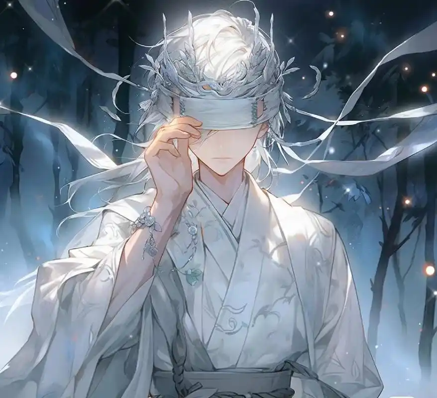 古风白发男子来咯