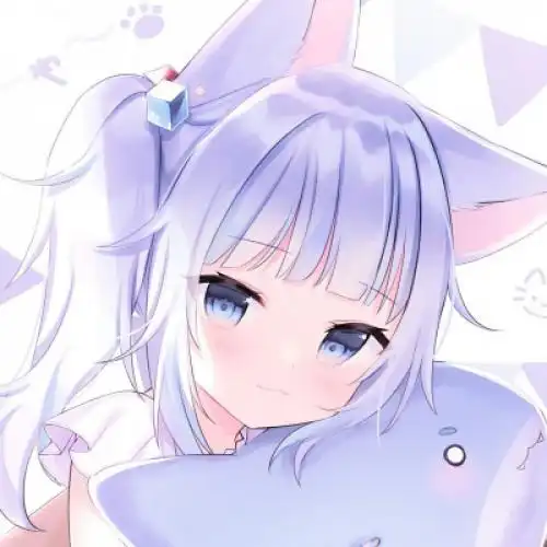 二次元动漫头像女可爱呆萌梦幻蓝色系2021最新