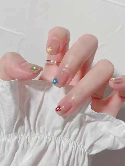 指尖五色小花taitaitai好看98#美甲  #手绘美甲  #夏天美甲  #夏日