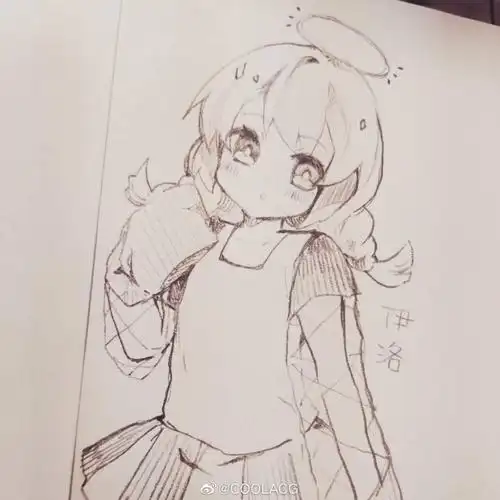 人物黑白动漫素材插画绘画线稿手绘