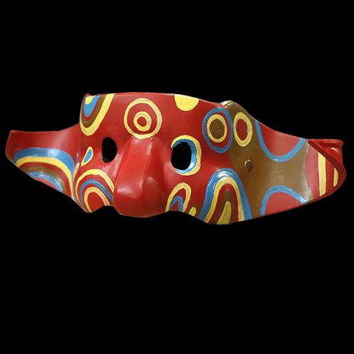 吴彦祖同款面具成人男士帅气阿祖半脸面罩装扮化妆舞会道具 酒红色