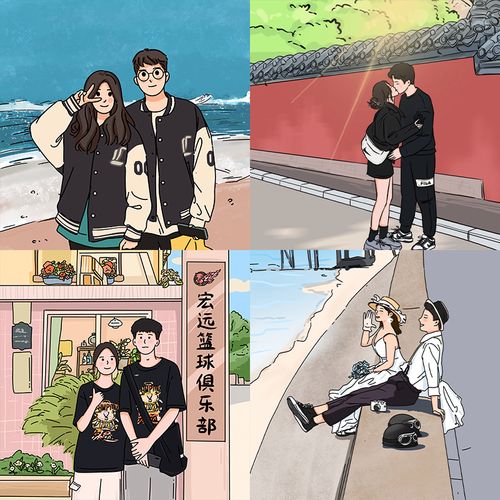 手绘头像定制亲子照情侣约稿q版卡通动漫画原创插画真人照片合照