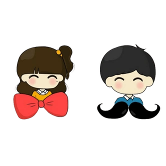 可爱q版情侣头像png素材