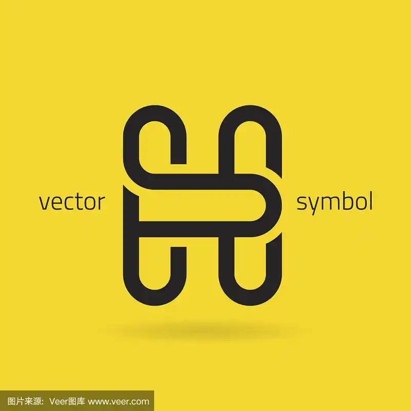 矢量图形创意线字母符号/字母h