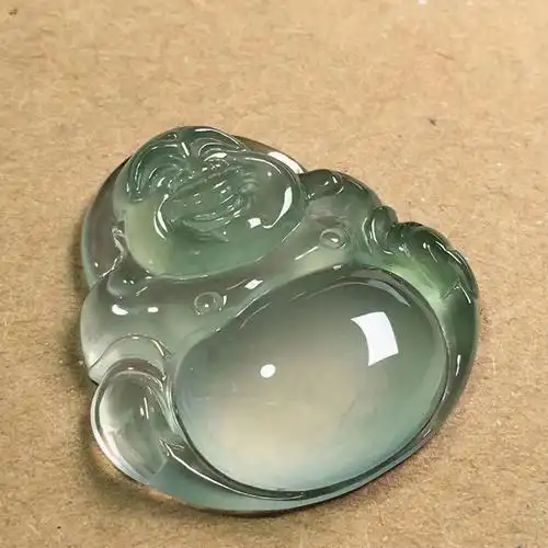 缅甸玉石冰种翡翠玉佛吊坠笑佛公女款佛公玉挂 弥勒佛爷项坠-阿里巴巴