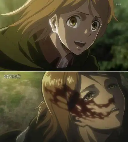 进击的巨人tv版第23话中在马车飞驰时丢下的第三个尸体是?