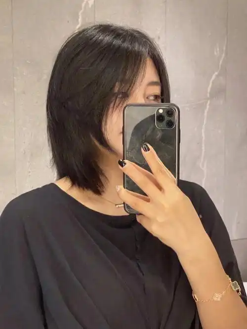 懒人锁骨短发不染不烫不打理69