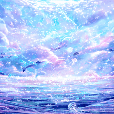 收集   点赞  评论  彩虹 海洋 月亮 云 超仙gif动态图 图源水印 0