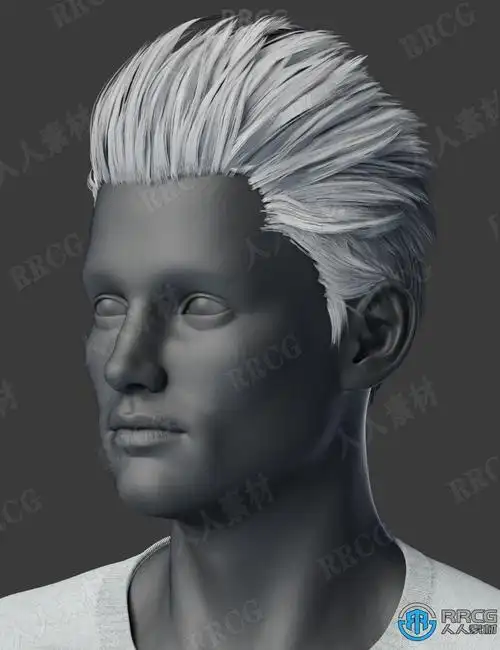 男性光滑背头短发发型3d模型合集