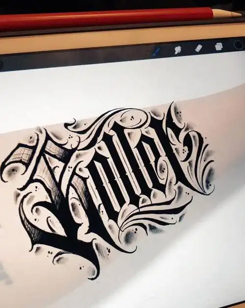 花体字纹身.纹身图片_手臂腿部花体字纹身图案