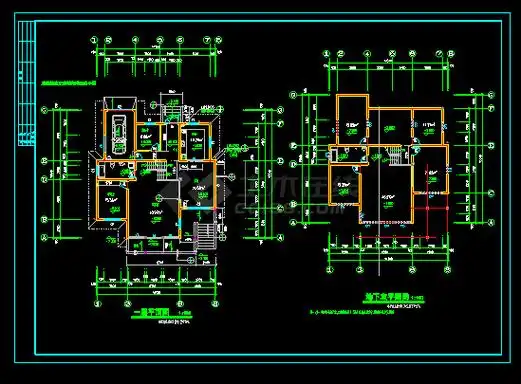 3套经典别墅建筑cad施工设计图
