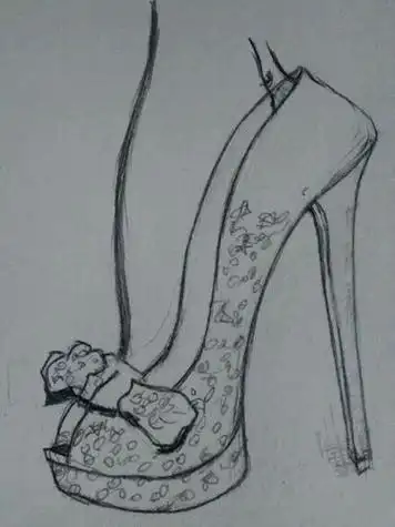 古代女孩简笔画高跟鞋铅笔画