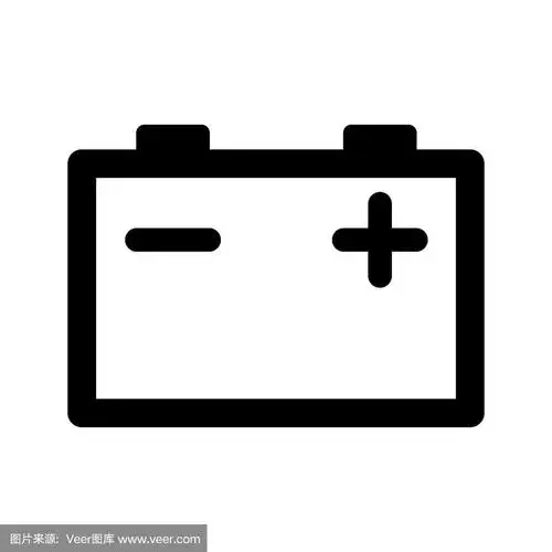 汽车电池图标孤立的白色背景.