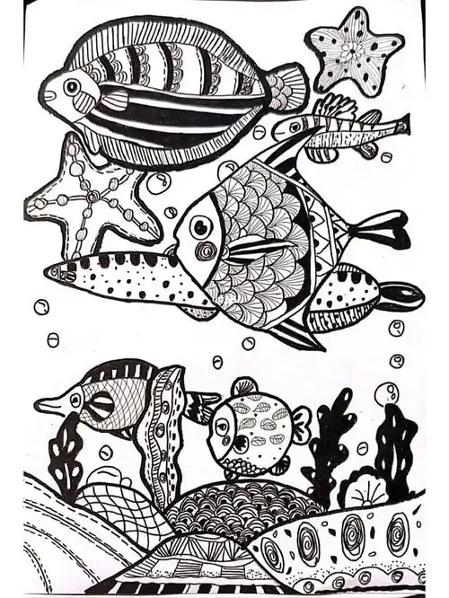 线条世界幼师期末主题画三