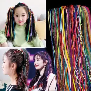 802人付款天猫儿童编发绳彩绳七彩色扎头发脏辫头绳小女孩编发辫子女