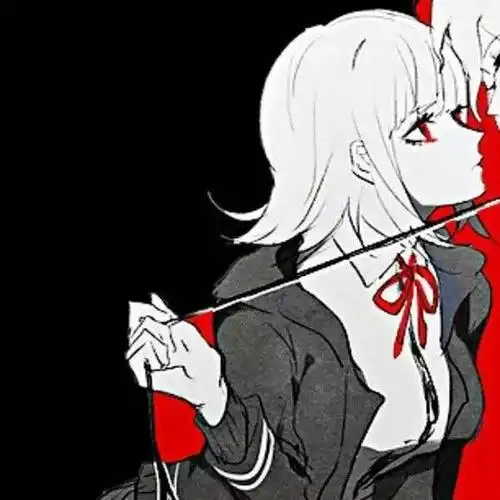 二次元病娇情头高清 动漫病娇情侣头像一左一右