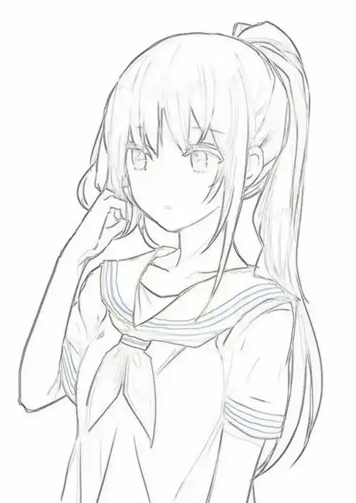 二次元人物头像线稿画法!