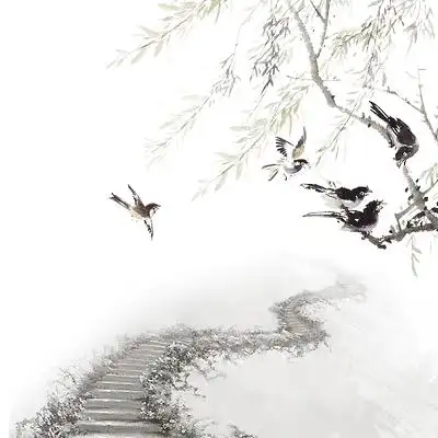 清明节水墨山路