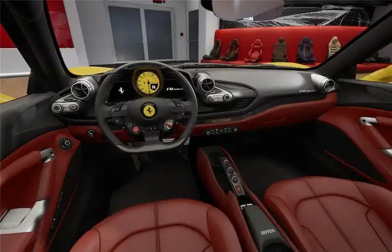 法拉利f8tributo黄色红内饰配置现车可提