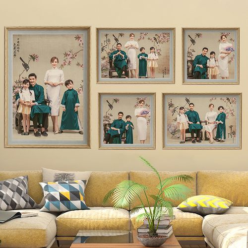 影楼结婚纱照片放大相框挂墙加洗全家福做成客厅组合冲印尺寸2430