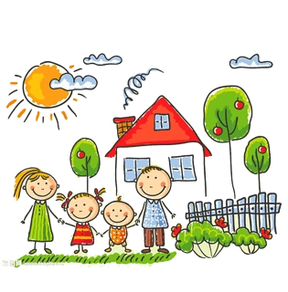 一家四口背影图片大全