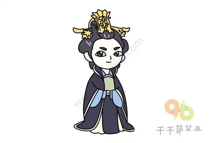 美丽妃子简笔画古代人物简笔画琅琊榜 言皇后简笔画图片动漫人物儿童
