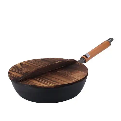 煎锅28cm木盖极铁平底锅涂层物理不粘牛排烙饼煎锅