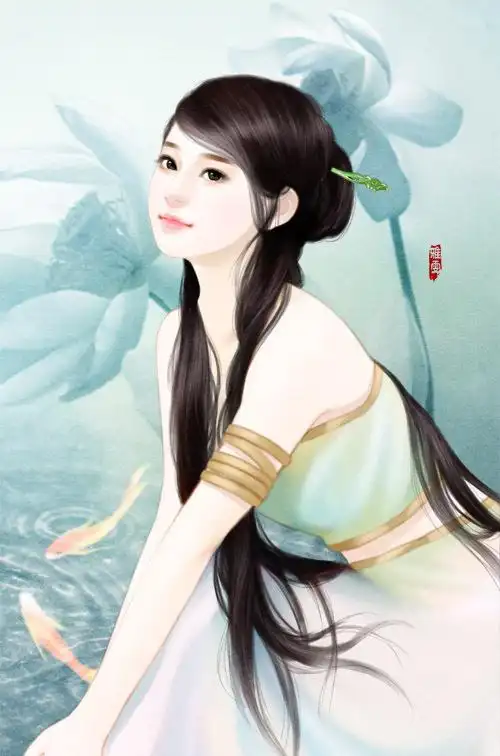 清纯妩媚古装手绘美女