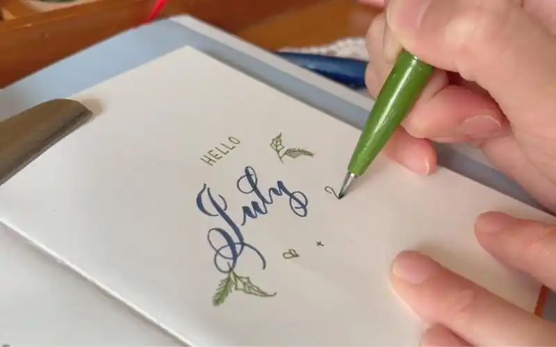 july英文花体字7月份手帐字体分享手写英文书法brushlettering练字