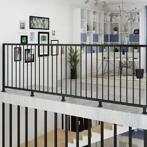 别墅复式楼梯扶手护栏简约现代铁艺围栏栏杆家用阳台轻奢侧装飘窗