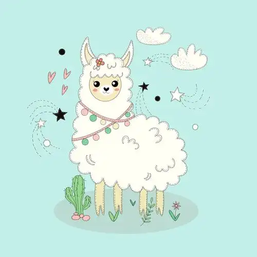 清新活力小羊ip形象插画设计