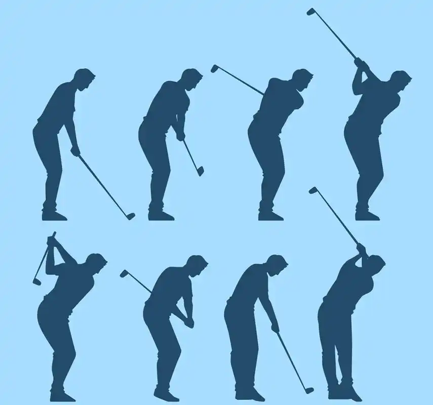 8款创意高尔夫人物动作剪影矢量图_体育运动_懒人图库