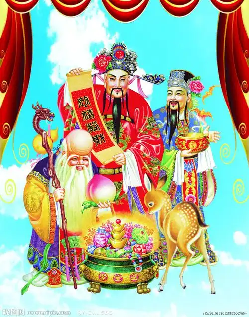 p>福禄寿三星是起源于汉族对远古的星辰自然崇拜.