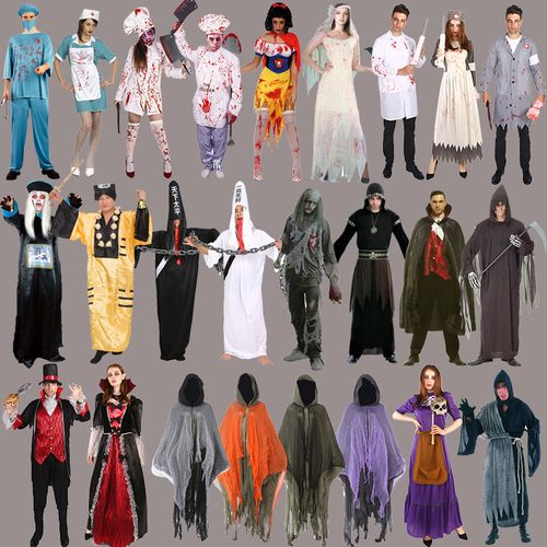 万圣节服装大人鬼衣服饰恐怖僵尸装扮丧尸服装黑白无常衣服木乃伊