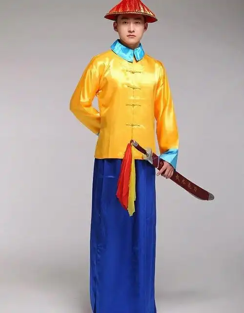 支持国产沪特斯2019侍卫官兵服御林清兵古装衙役带刀护卫影视服装黄