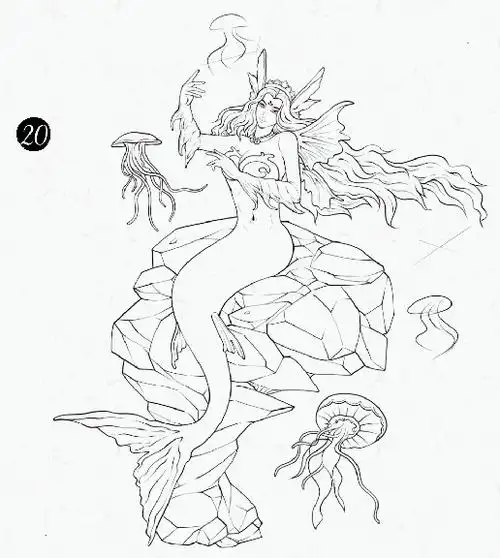 美人鱼漫画素描教程