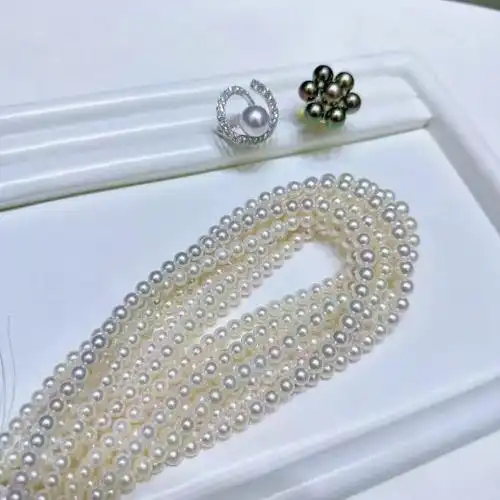 5mm渐变无调色akoya项链日本银扣正圆强光极微瑕疵,比好多带证书干净