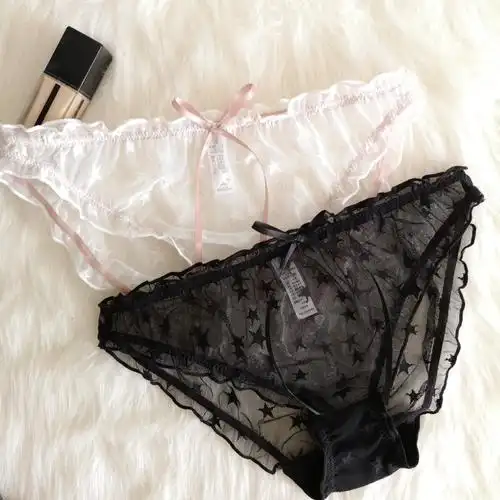 星星蕾丝蝴蝶结三角裤女生甜美内裤可爱性感宫廷风裤
