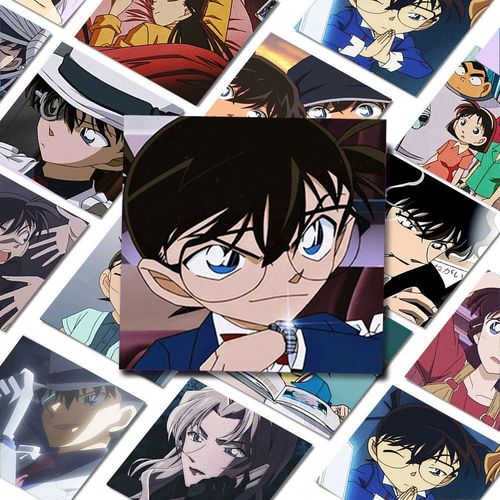 280张名侦探柯南贴纸ins动漫周边人物笔记本手账便携盒装贴画防水