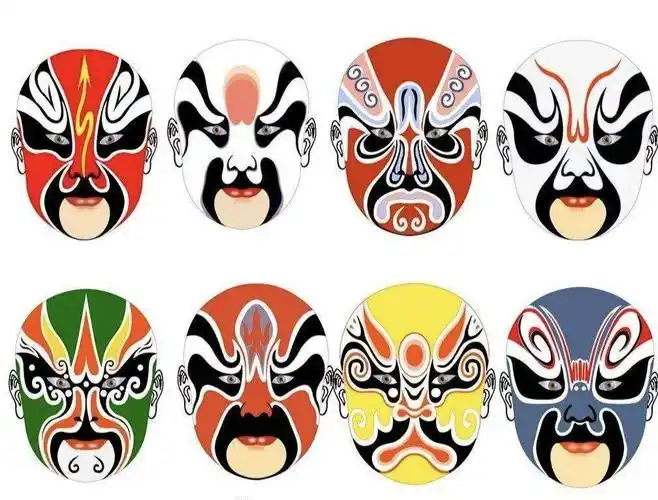 还给我们讲解了脸谱左右对称的特征,还让我们观察了京剧脸谱都用了