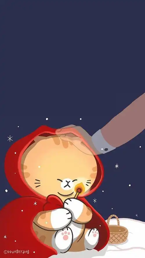 可爱贪睡小肥喵手绘壁纸 第二辑_卡通_手机壁纸下载_美桌网