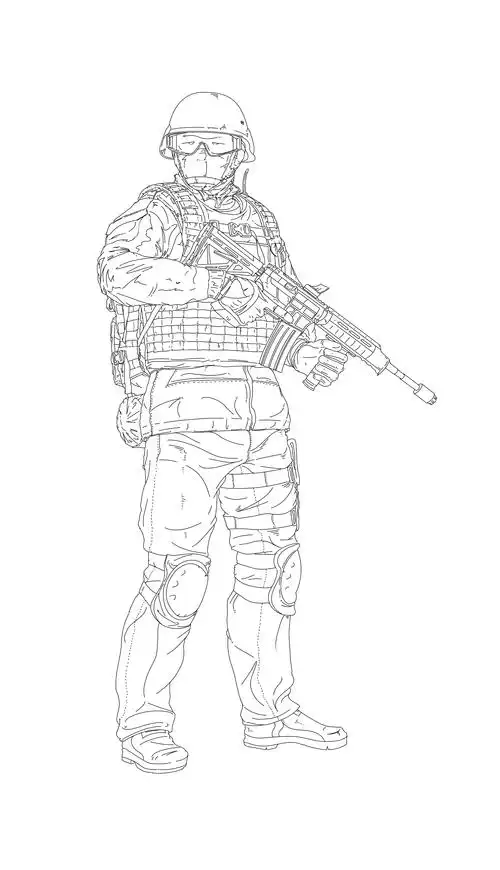士兵数绘线稿