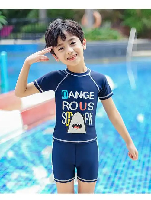 2022新升级阿·瑞娜arena儿童泳衣男童泳裤中大童夏季分体套装男孩游