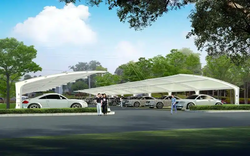 膜结构汽车停车棚全套效果图片大全