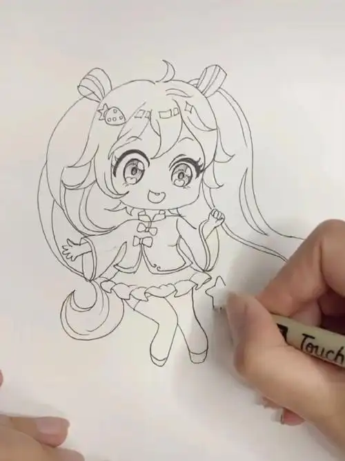 卡通动漫小女孩的步骤画法09建议点赞加关注