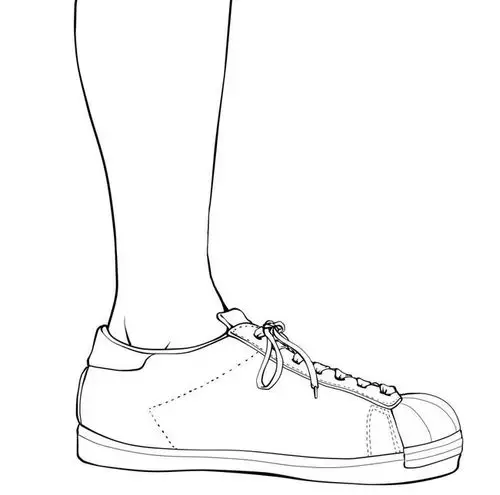 绘画素材不同角度穿鞋的脚姿态线稿绘画参考