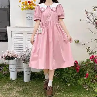 星垂晓雾初中少女甜美风连衣裙日系甜美可爱夏季裙子学生党收腰显瘦小